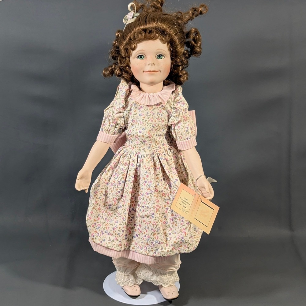 Ashton-Drake Helen Kish Garden Prayer Porcelain Doll 16" Floral Dress Stand